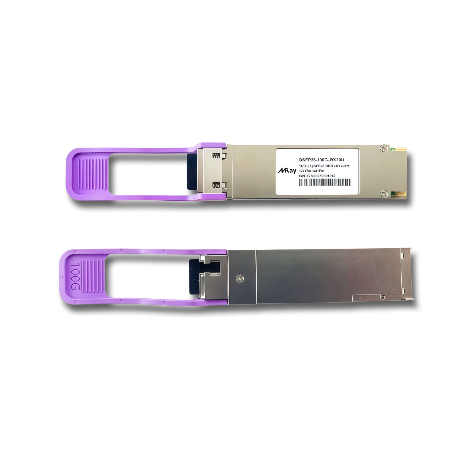 100GBASE-BX20 BiDi QSFP28 20km DDM LC SMF Transceiver Compatible 1271nm-TX/1331nm-RX DDM LC SMF Optical Transceiver Module