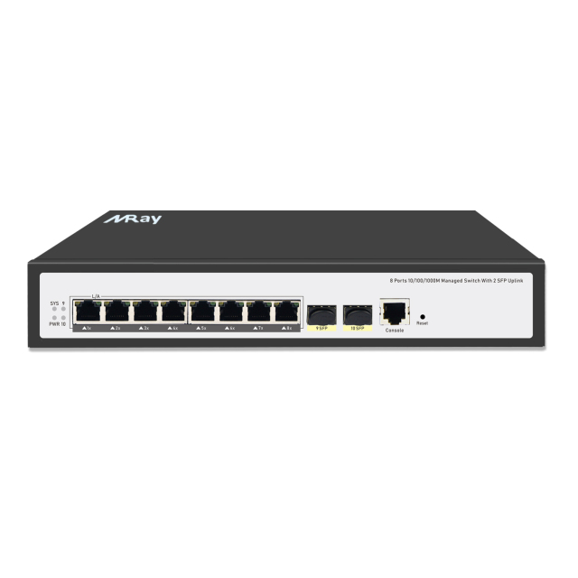 Managed Gigabit 8 Port Smart PoE Switch with 2 SFP Uplink Ports