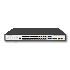 24 Port Gigabit Managed PoE Switch with 2 Uplink Gigabit & 2 SFP Ports with 500W High Power, Support IEEE802.3af/at, VLAN, Rack-Mount, Sturdy Metal Housing