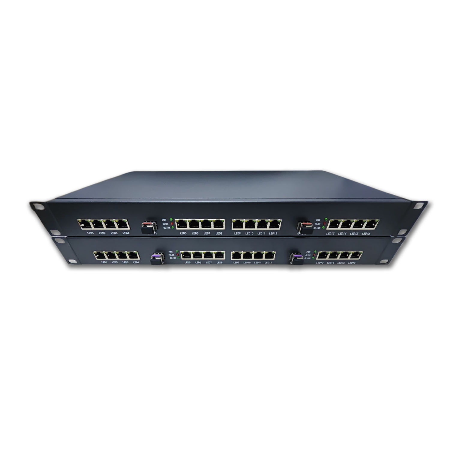 16 Channel LED Large Screen Fiber Transceiver Model MR-5700-16X-LC20A/B