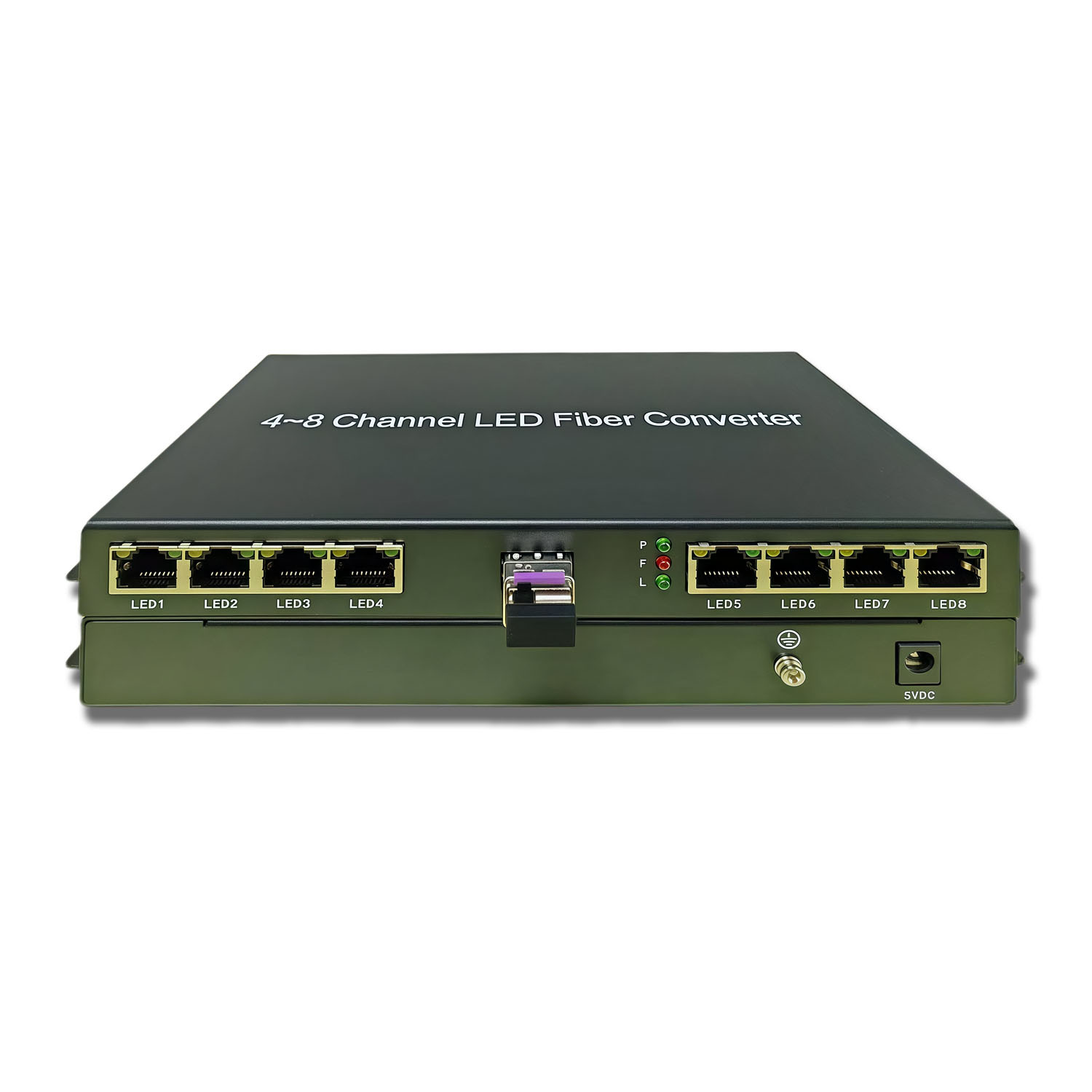 8 Channel LED Large Screen Fiber Transceiver model MR-5700-8X-LC20A/B