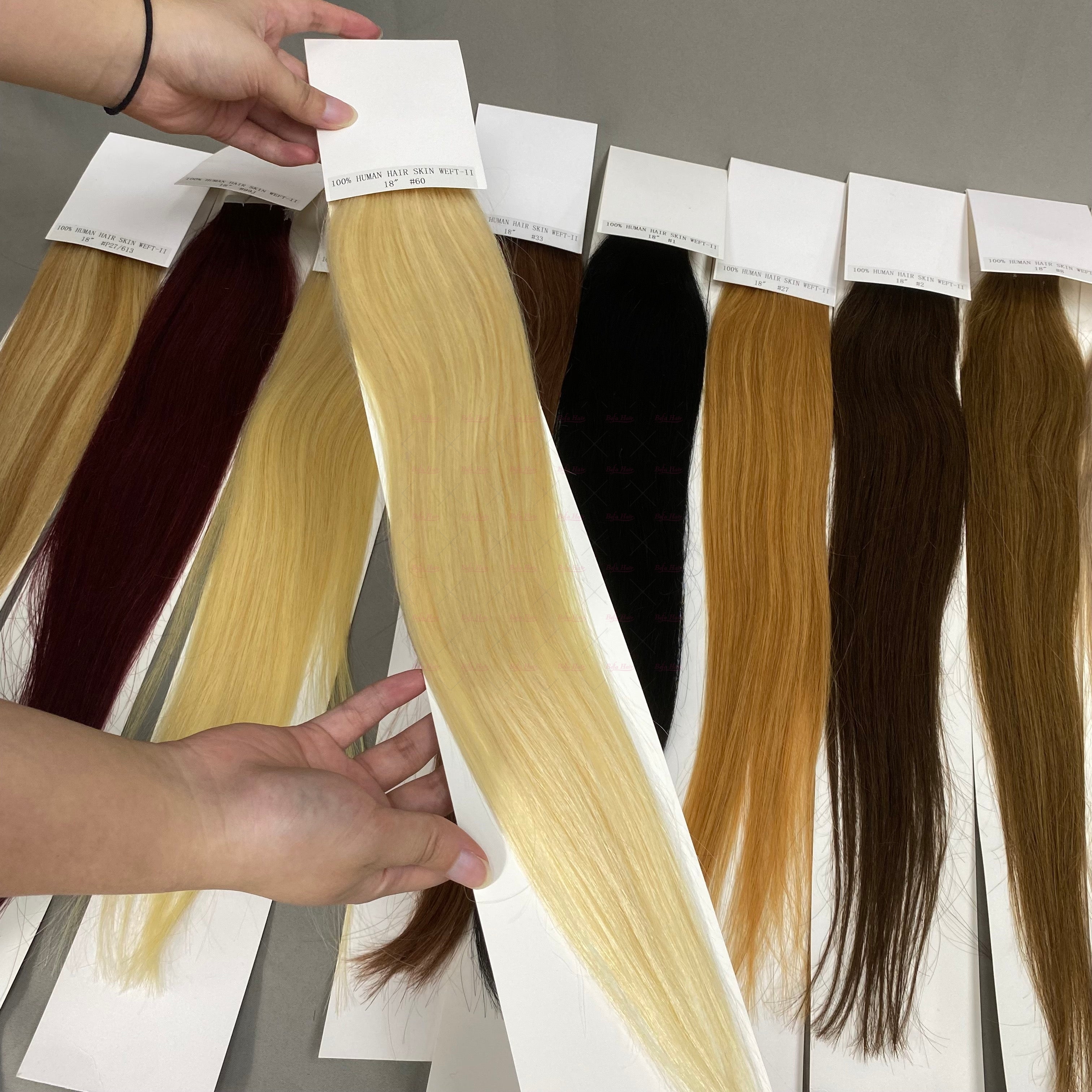 Wholesale 18inch to 24inch Straight Color PU human hair Tape in Extension