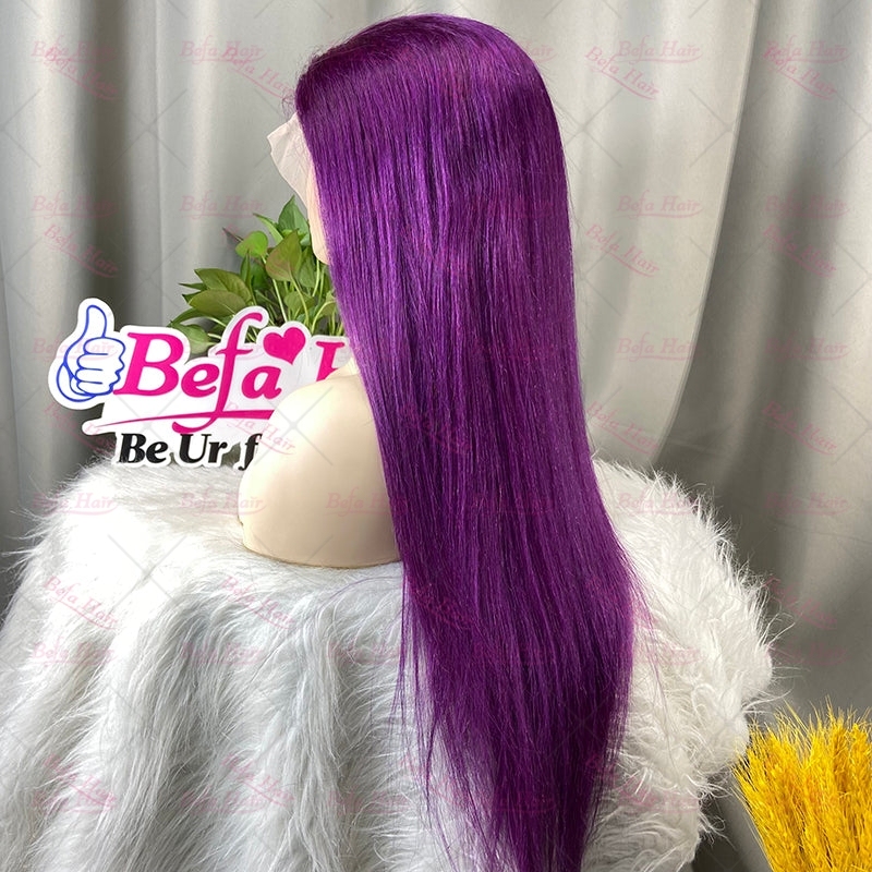 Wholesale Purple Human Hair Wig 4x4 5x5 13x4 13x6 Transparent Lace Human Hair Wigs Cuticle Aligned Hair Colored Wig