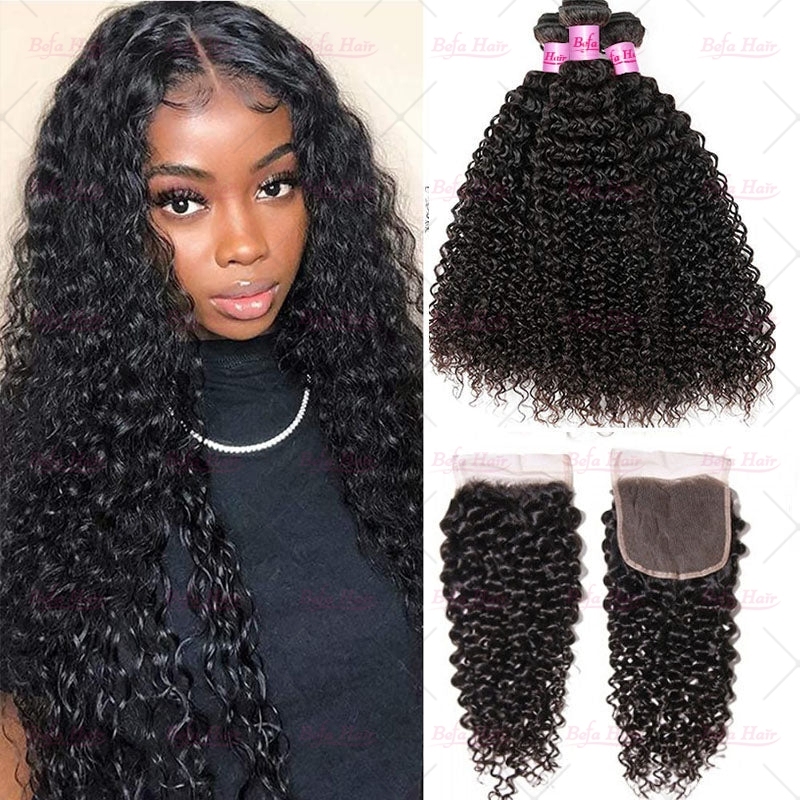 Wholesale Pre-plucked 3 Bundles Brazilian Kinky Curly Hair With 6x6 Transparent HD Lace Closure,can do dropshipping