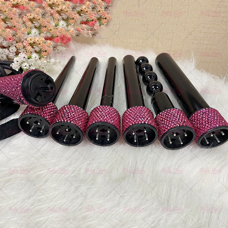 Wholesale Private label Professional High Temperature Settings With LED Indicator 6 In 1 Interchangeable Curling Wand Set Hair Curler Wand