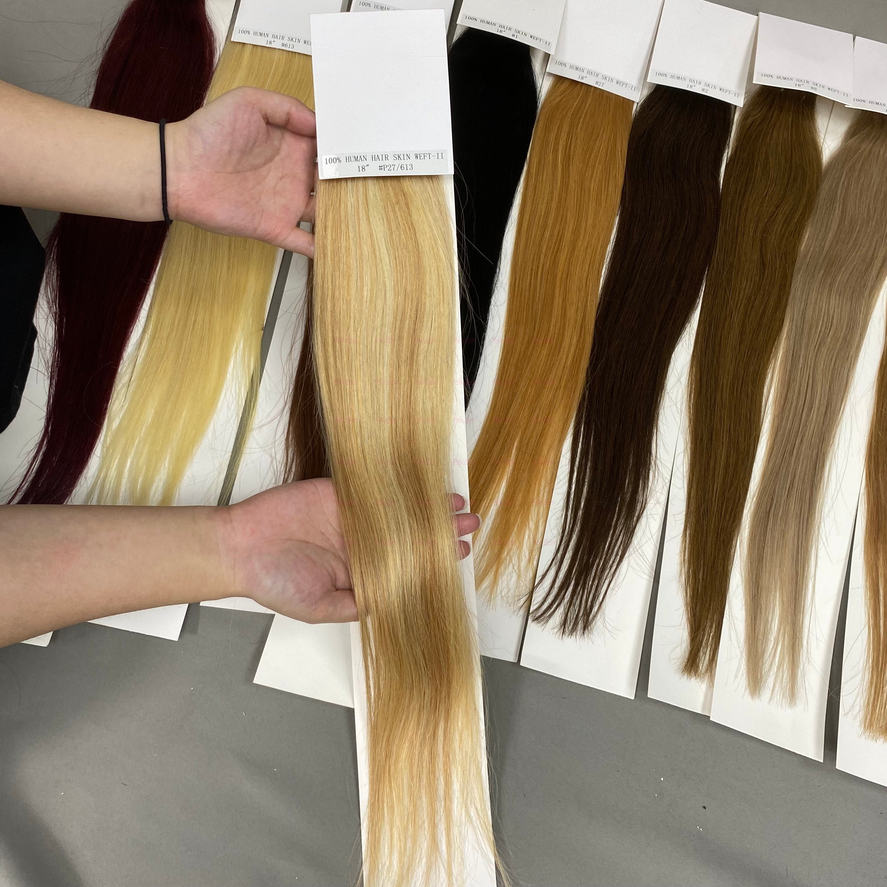 Wholesale 18inch to 24inch Straight Piano Colorful PU human hair Tape in Extension