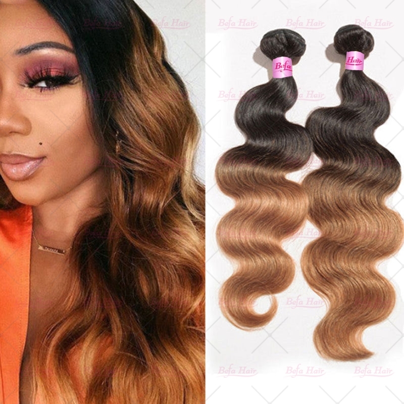 Befa Hair Body Wave Ombre T1B/30# 1Bundle Human Hair Weaves