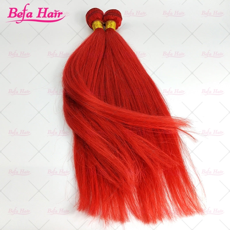 Befa Hair Red Straight 2pcs/3Bundles/4Bundles 10-30 Inches Virgin Human Hair Weave