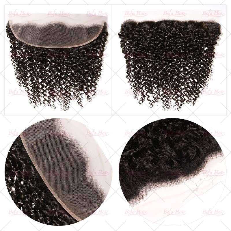 Wholesale Brazilian 13''x4'' Lace Frontal With 3Bundles Jerry Curly Hair,can do dropshipping