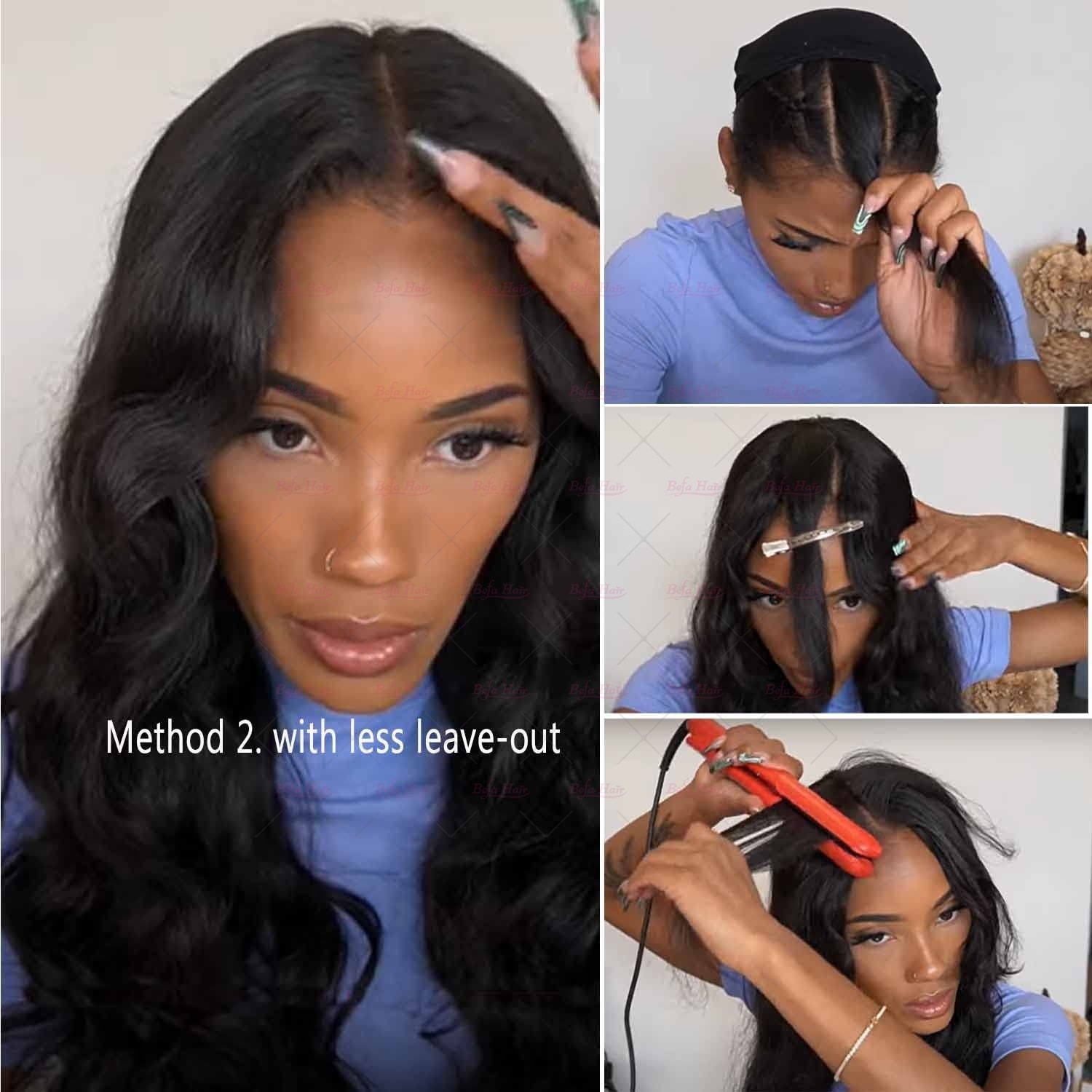 Wholesale V Part Human Hair Wigs Brazilian Virgin Body Wave 200% Density Pre Plucked Glueless Middle Part Wig