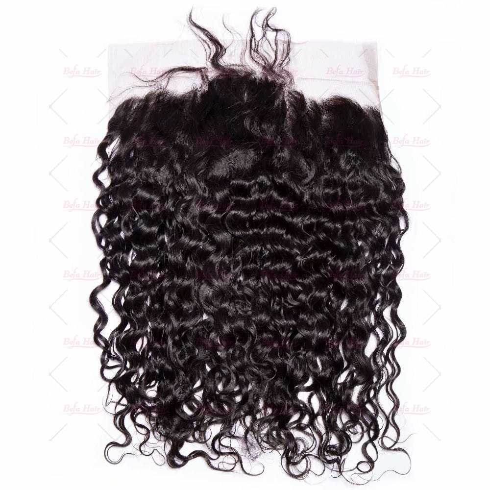 Wholesale Water Wave 100% human hair 13*4 Ear to Ear Lace Frontal Closure,can do dropshipping