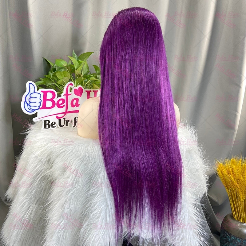 Wholesale Purple Human Hair Wig 4x4 5x5 13x4 13x6 Transparent Lace Human Hair Wigs Cuticle Aligned Hair Colored Wig