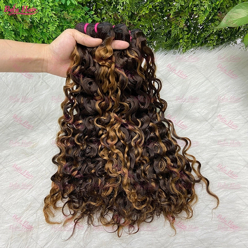 Wholesale Double Drawn 2pcs/3 Bundles/4 Bundles P4-27 Water Wave Hair,can do dropshipping
