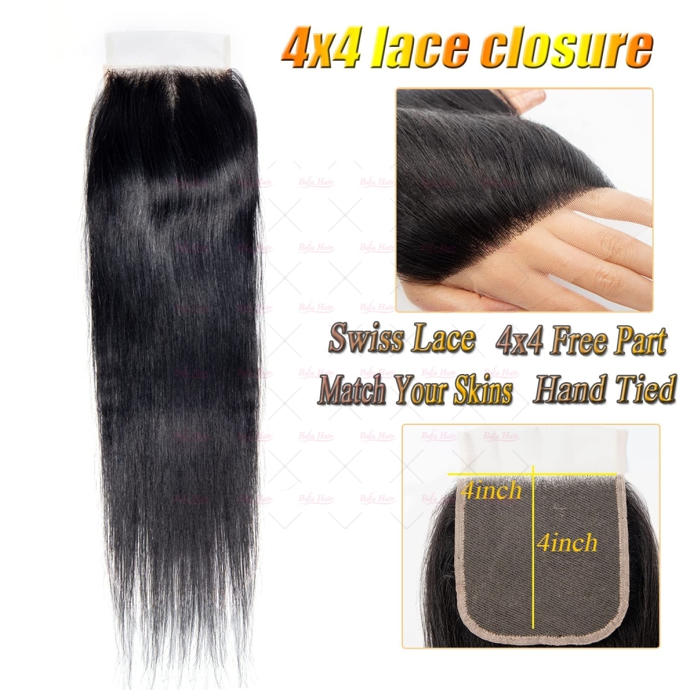 Wholesale 4x4 Unprocessed Virgin Human Hair Straight Transparent Lace Closure,can do dropshipping