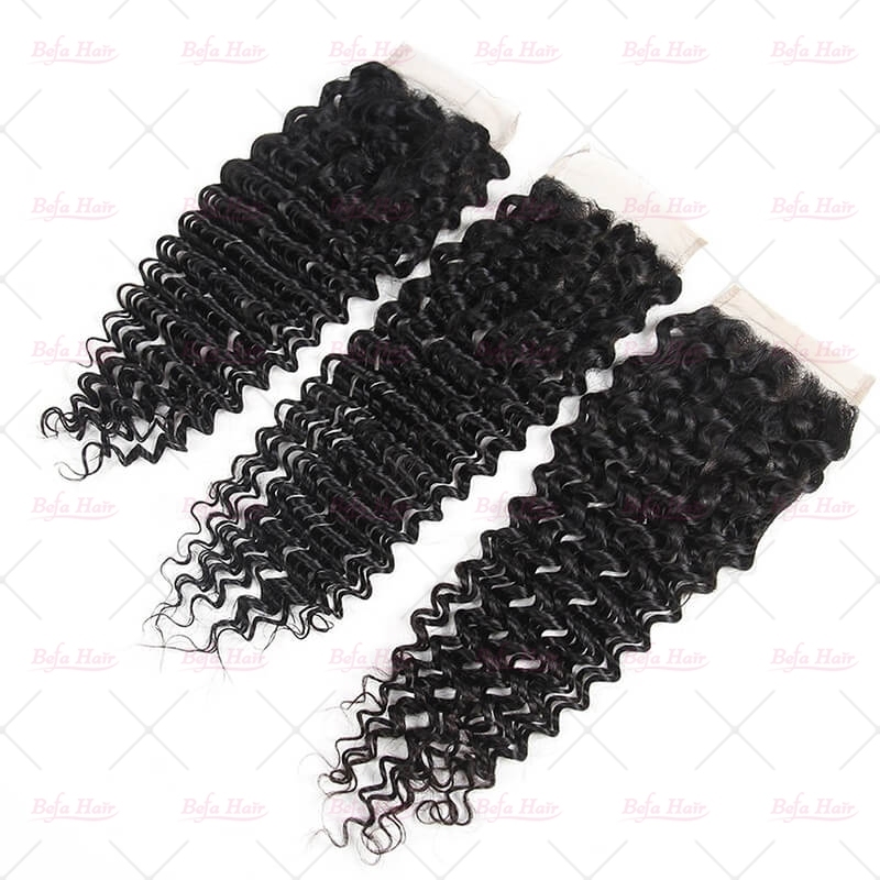 Wholesale 5x5 Free Part HD Lace Deep Curly Unprocessed Human Hair Closure 12-20 Inch,can do dropshipping