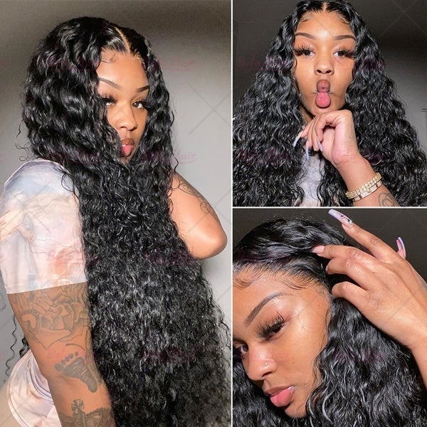 Wholesale Water Wave 100% human hair 13*4 Ear to Ear Lace Frontal Closure,can do dropshipping