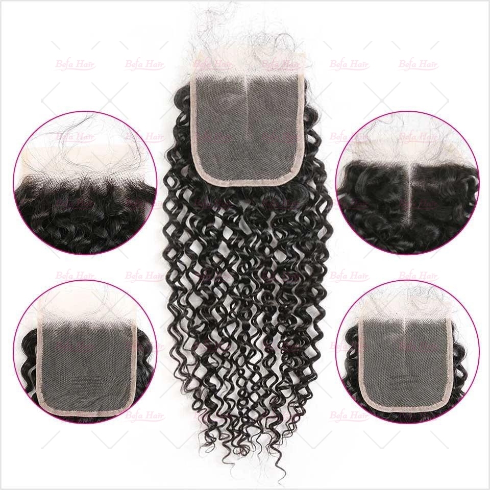 Wholesale Kinky Curly  4*4 Lace Closure Pre Pluck  100% Virgin Human Hair High Quality,can do dropshipping