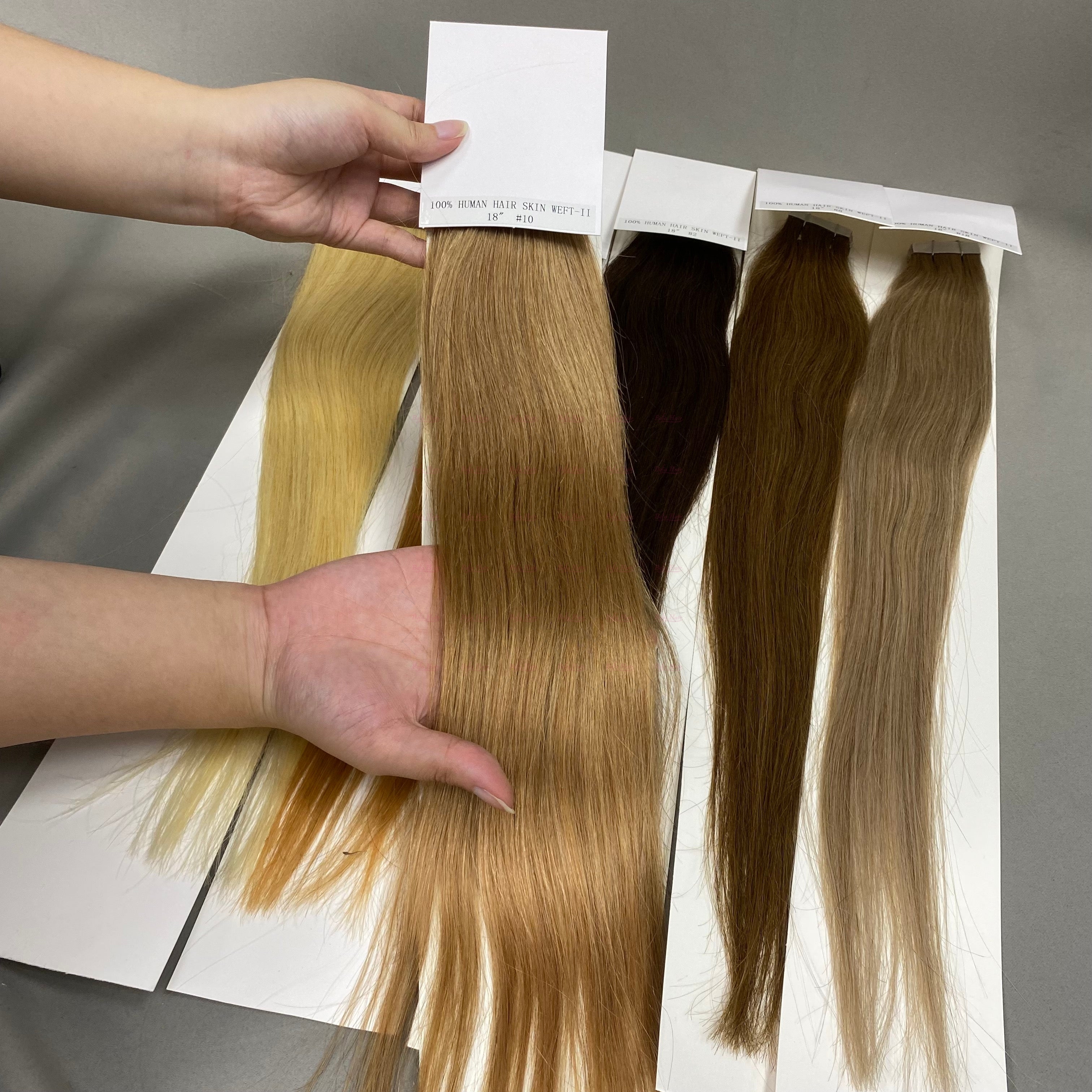Wholesale 18inch to 24inch Straight Color PU human hair Tape in Extension