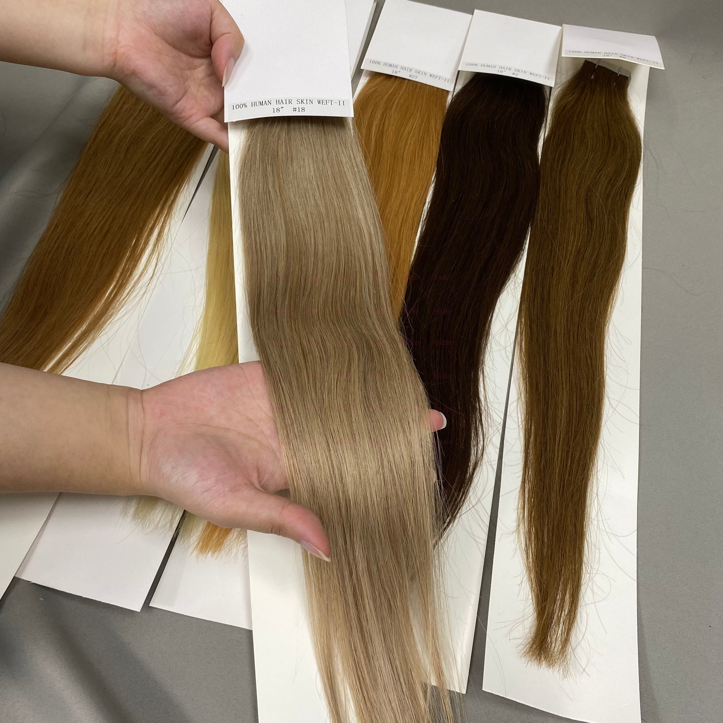 Wholesale 18inch to 24inch Straight Color PU human hair Tape in Extension