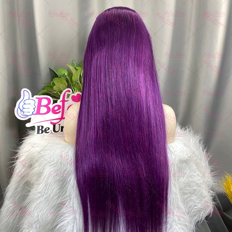 Wholesale Purple Human Hair Wig 4x4 5x5 13x4 13x6 Transparent Lace Human Hair Wigs Cuticle Aligned Hair Colored Wig