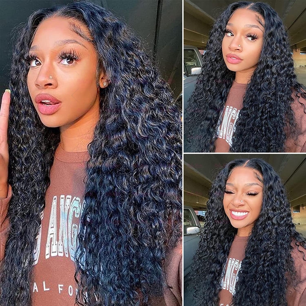 Wholesale Pre-plucked 4 Bundles Brazilian Deep Curly Hair With HD5x5 Lace Closure,can do dropshipping