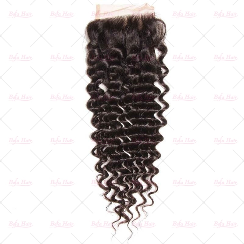 Wholesale 4x4 Unprocessed Virgin Human Hair Deep Curly Transparent Lace Closure,can do dropshipping