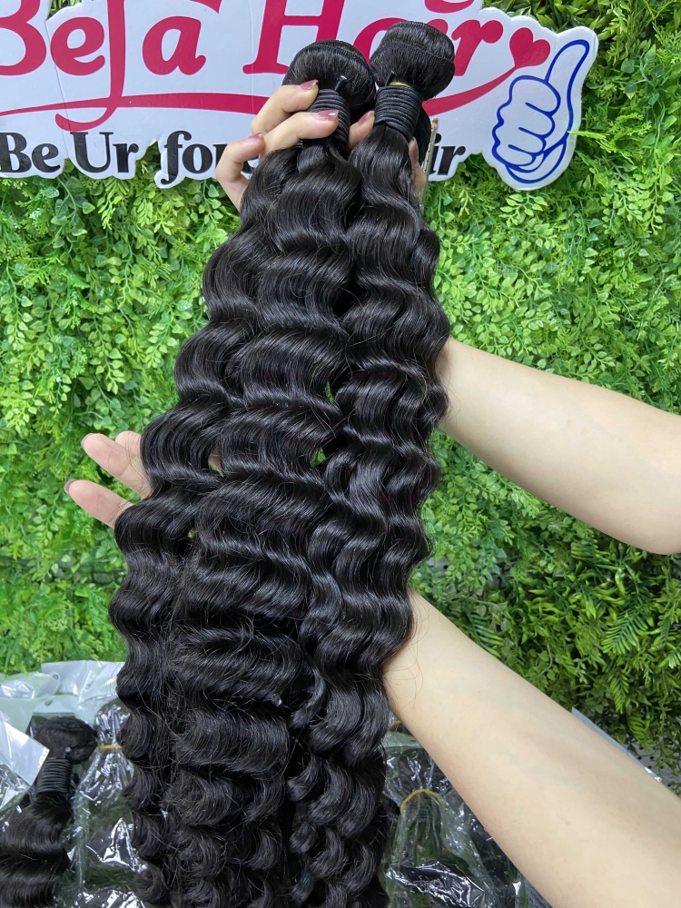 Wholesale Deep Curly 1Bundles 12-30 Inches Natural Human Hair Weave
