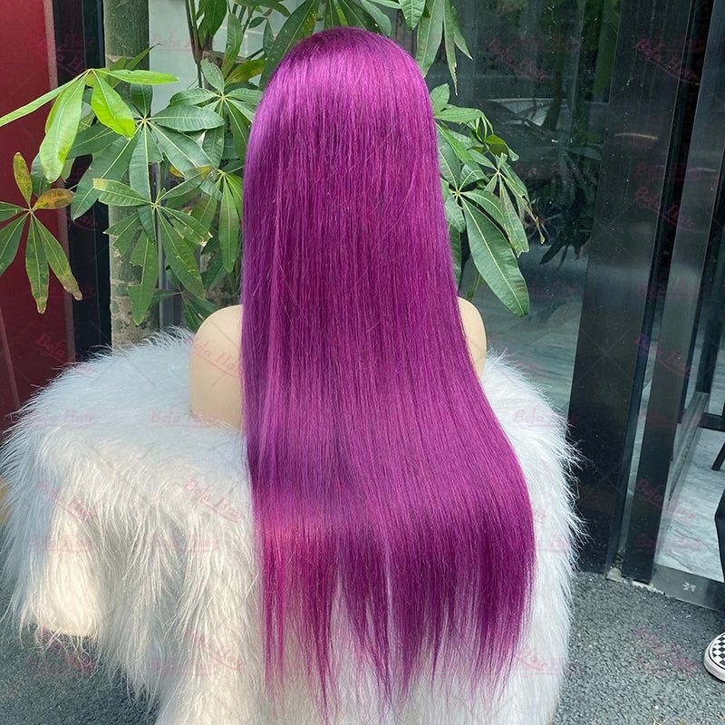 Wholesale Purple Human Hair Wig 4x4 5x5 13x4 13x6 Transparent Lace Human Hair Wigs Cuticle Aligned Hair Colored Wig