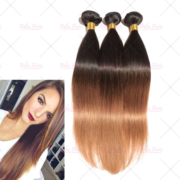 Wholesale Human Hair Weaves 1b/30# Ombre Hair Extensions Silky straight hair