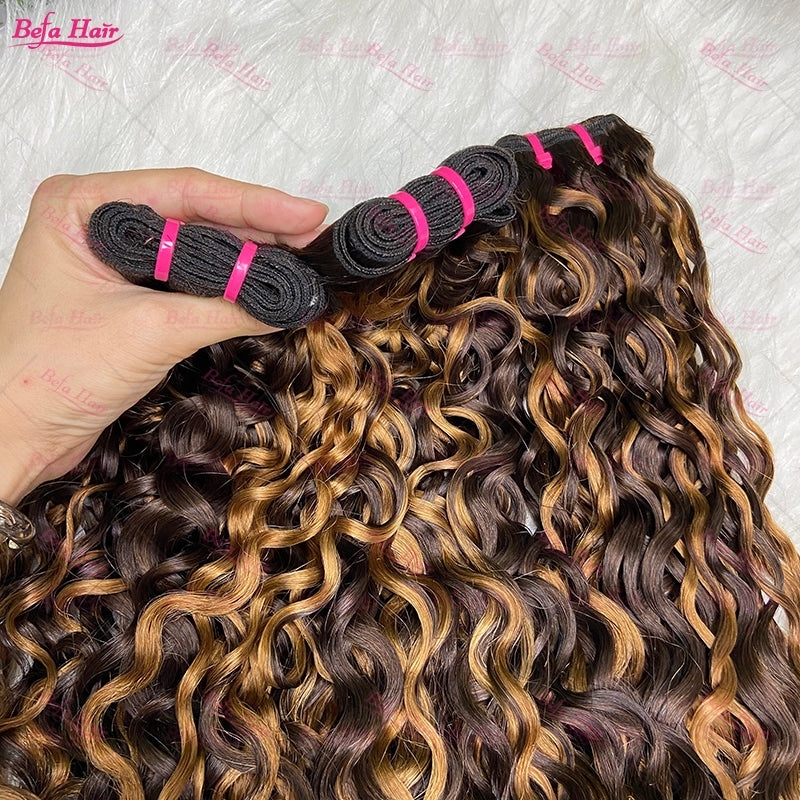 Wholesale Double Drawn 2pcs/3 Bundles/4 Bundles P4-27 Water Wave Hair,can do dropshipping