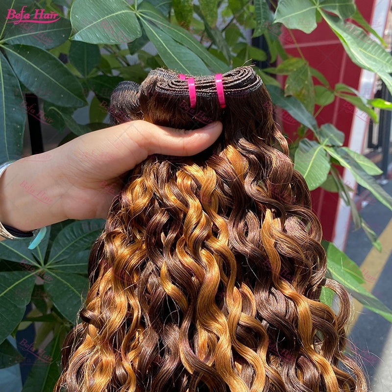 Wholesale Double Drawn 2pcs/3 Bundles/4 Bundles P4-27 Water Wave Hair,can do dropshipping