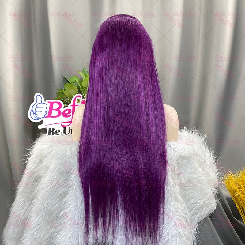 Wholesale Purple Human Hair Wig 4x4 5x5 13x4 13x6 Transparent Lace Human Hair Wigs Cuticle Aligned Hair Colored Wig