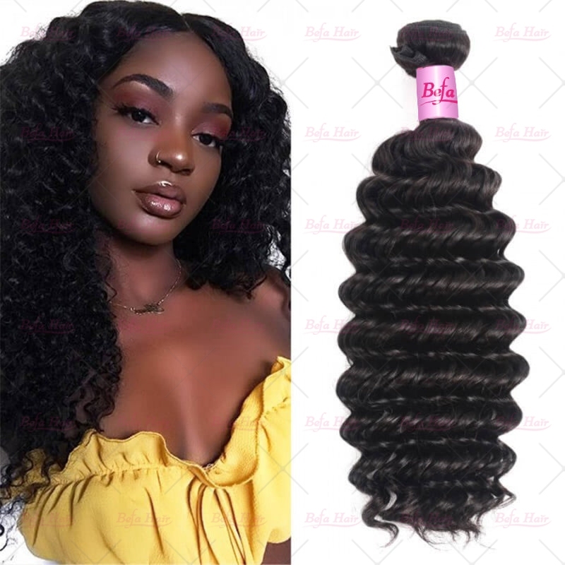 Wholesale Deep Wave 1Bundles 12-30 Inches Natural Human Hair Weave