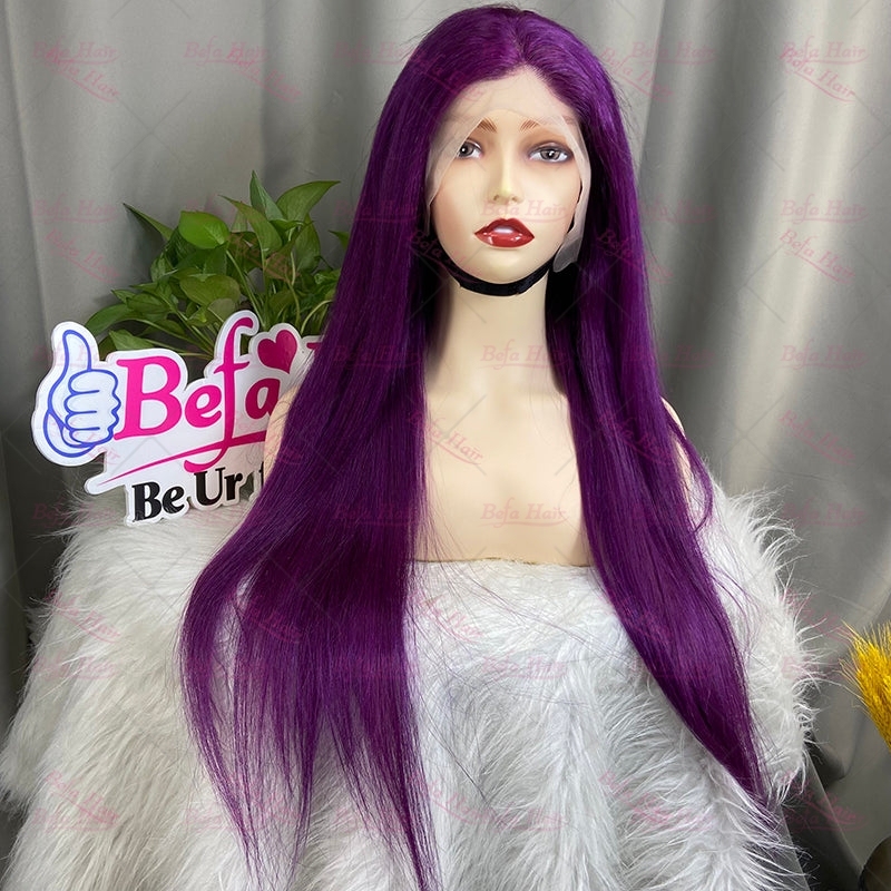 Wholesale Purple Human Hair Wig 4x4 5x5 13x4 13x6 Transparent Lace Human Hair Wigs Cuticle Aligned Hair Colored Wig