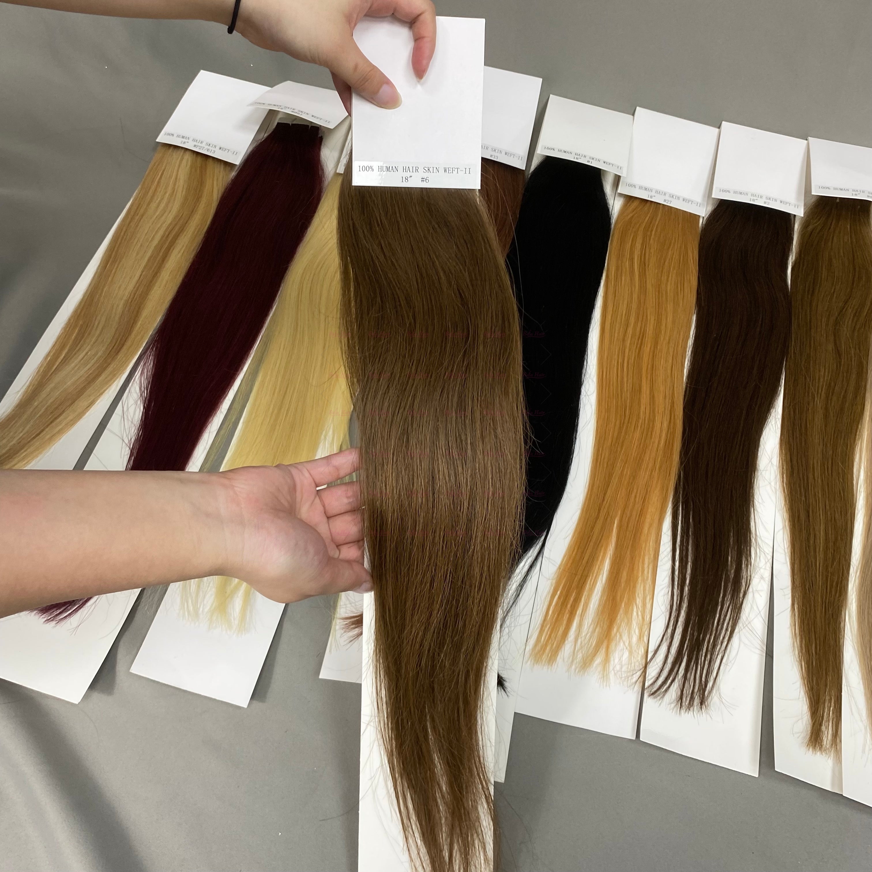 Wholesale 18inch to 24inch Straight Color PU human hair Tape in Extension