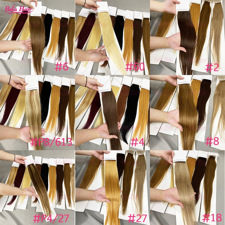 Wholesale 18inch to 24inch Straight Piano Colorful PU human hair Tape in Extension