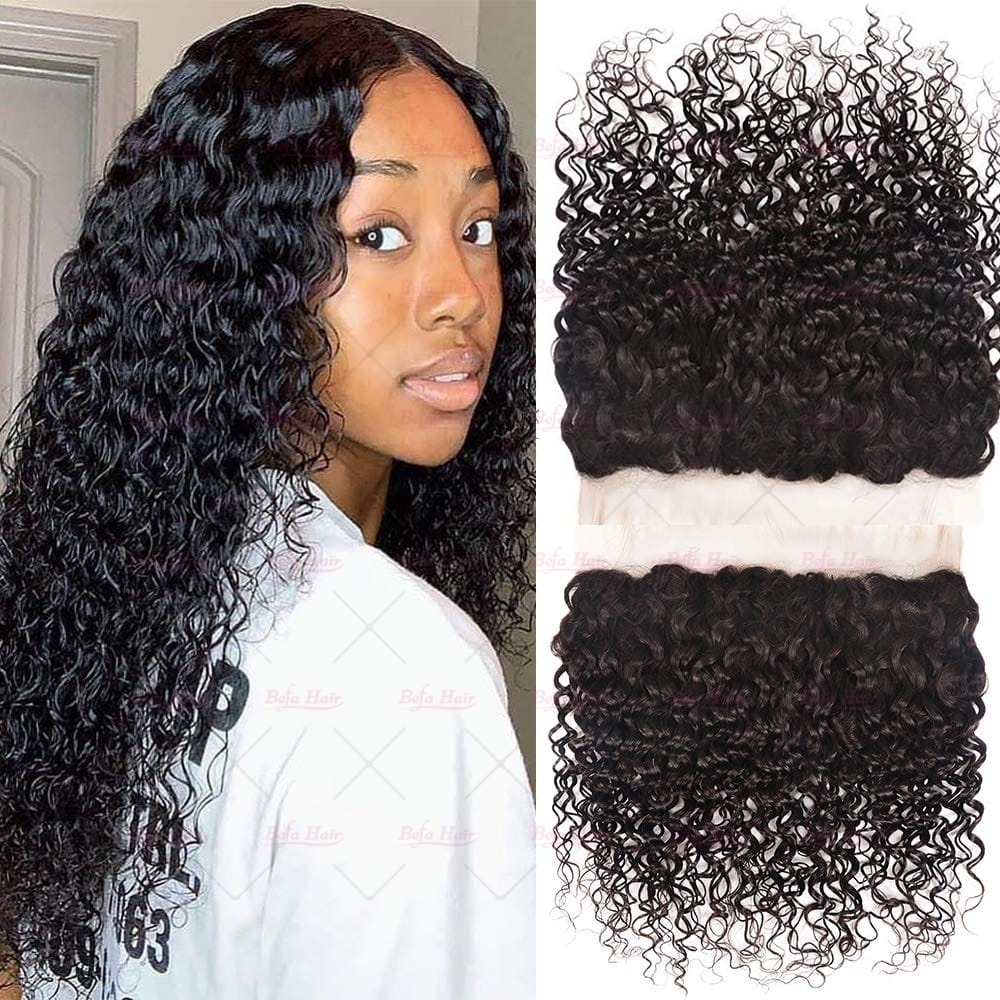 Wholesale Deep Curly Lace Frontal  Virgin Human Hair 13 x 4 Full Lace Frontal,can do dropshipping