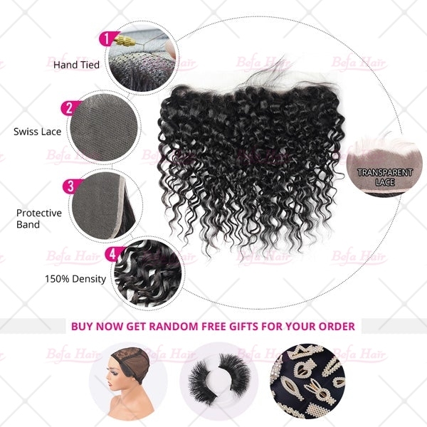 Wholesale Water Wave 100% human hair 13*4 Ear to Ear Lace Frontal Closure,can do dropshipping