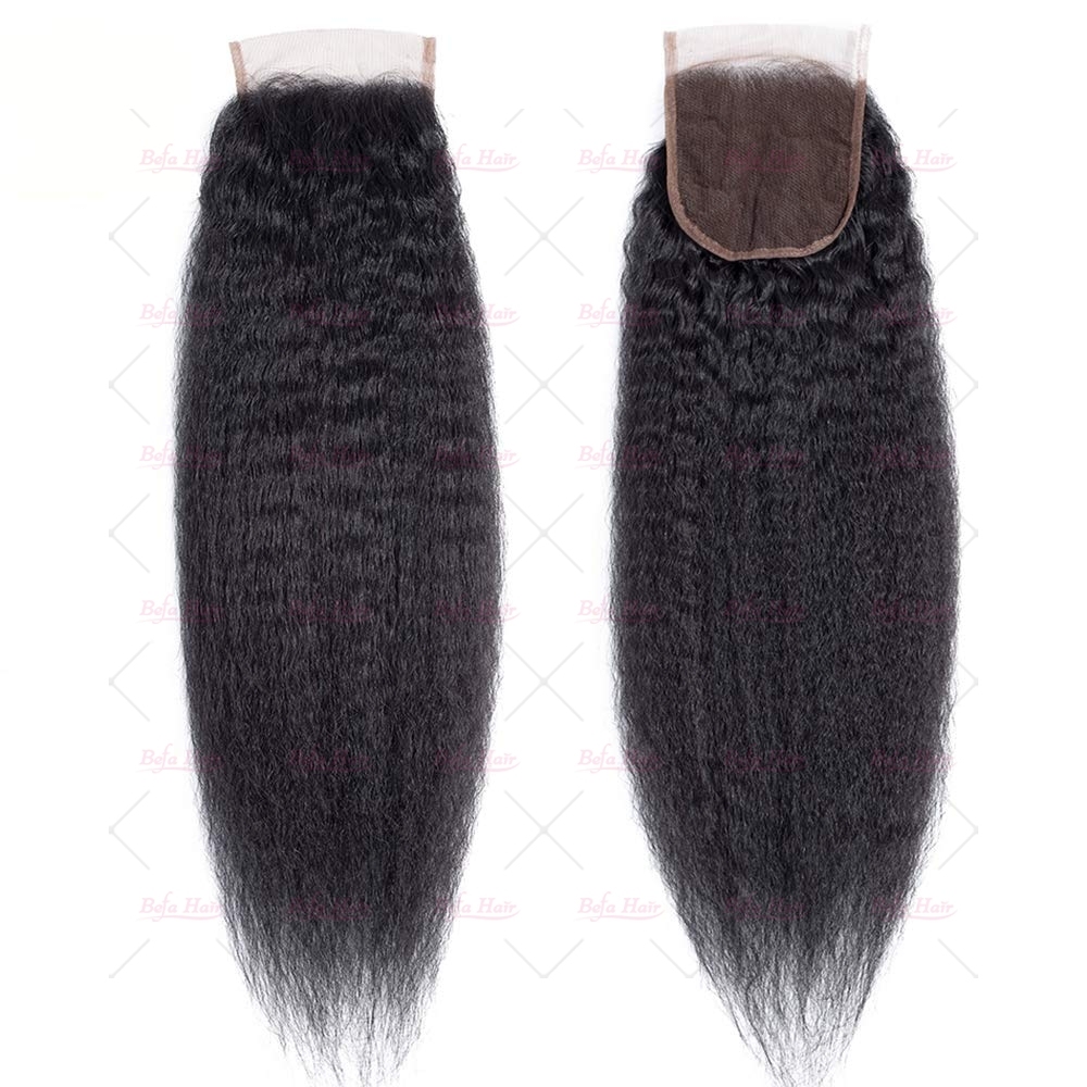 Wholesale Kinky Straight  4*4 Lace Closure Pre Pluck  100% Virgin Human Hair High Quality,can do dropshipping