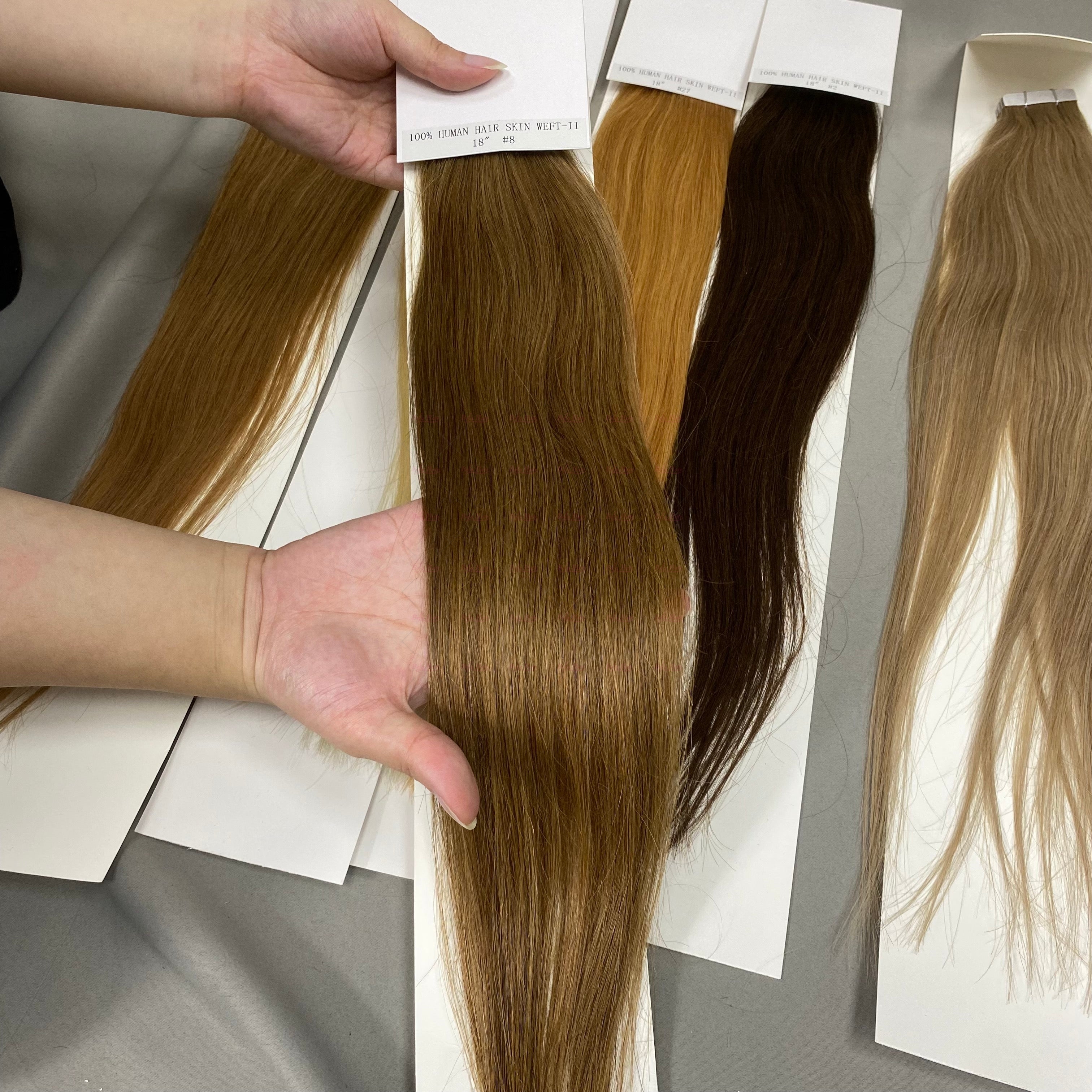 Wholesale 18inch to 24inch Straight Color PU human hair Tape in Extension