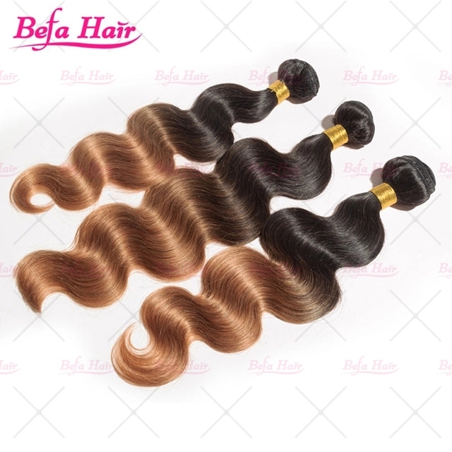 Befa Hair Body Wave Ombre T1B/30# 1Bundle Human Hair Weaves