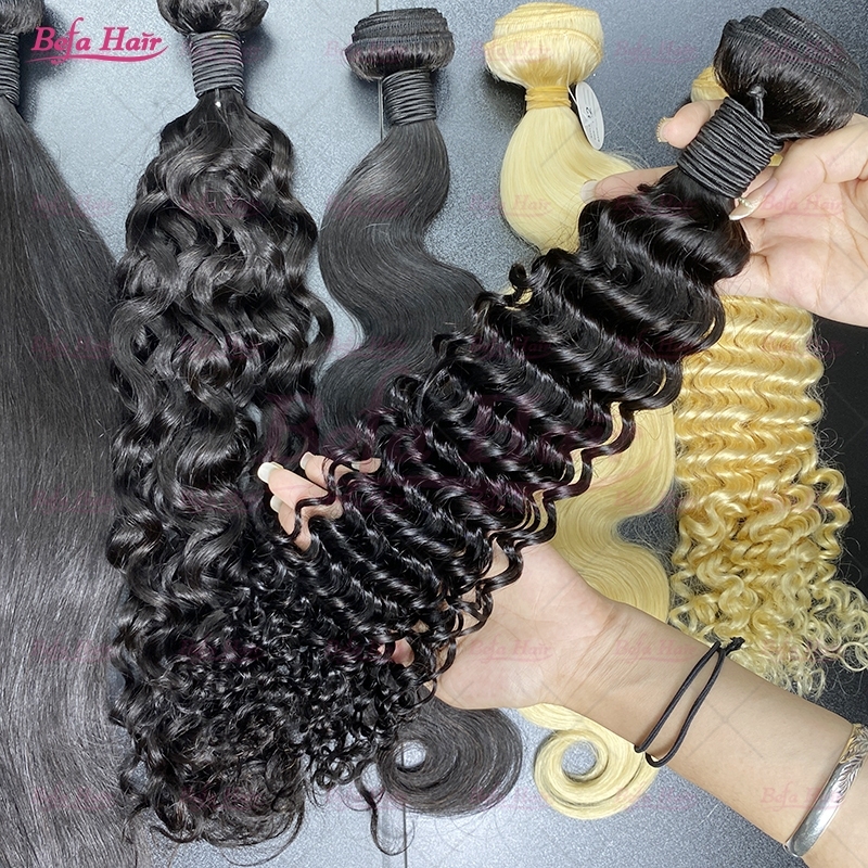 Wholesale Pre-plucked 4 Bundles Brazilian Deep Wave Hair With 6x6 Transparent HD Lace Closure,can do dropshipping