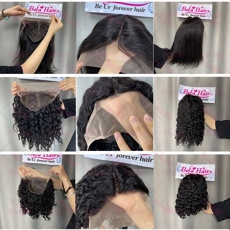 Wholesale 13*4 Inch Deep Wave Lace Frontal Short Cut Wig Human Hair Bob Wig 180% Density Wigs(BOB03)