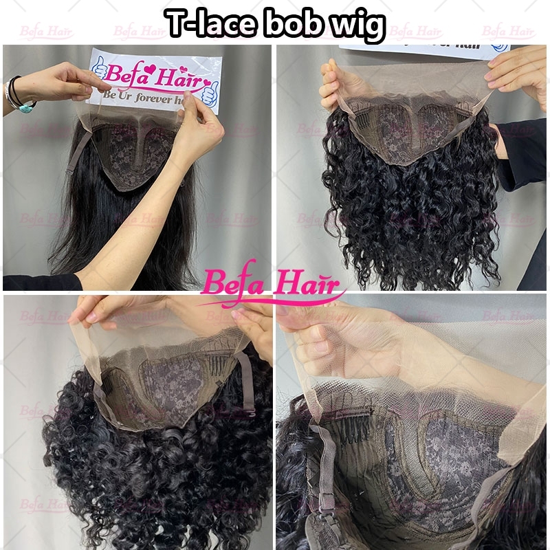 Wholesale 13*4 Inch Deep Wave Lace Frontal Short Cut Wig Human Hair Bob Wig 180% Density Wigs(BOB03)