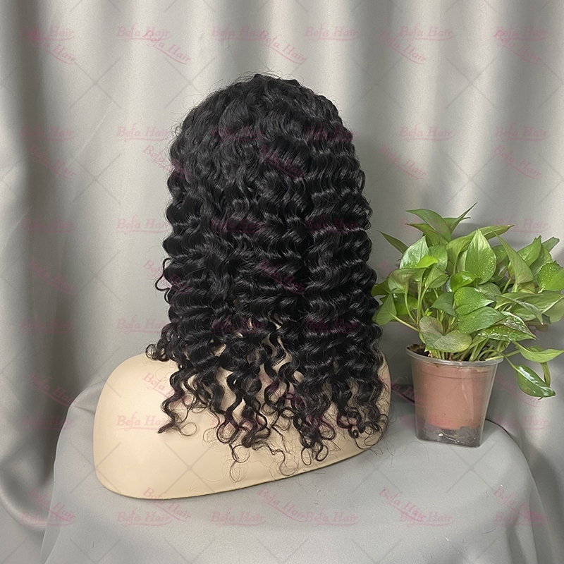 Wholesale T Part Deep Wave Lace Frontal Short Cut Wig Human Hair Bob Wig 150% Density Wigs(BOB03)