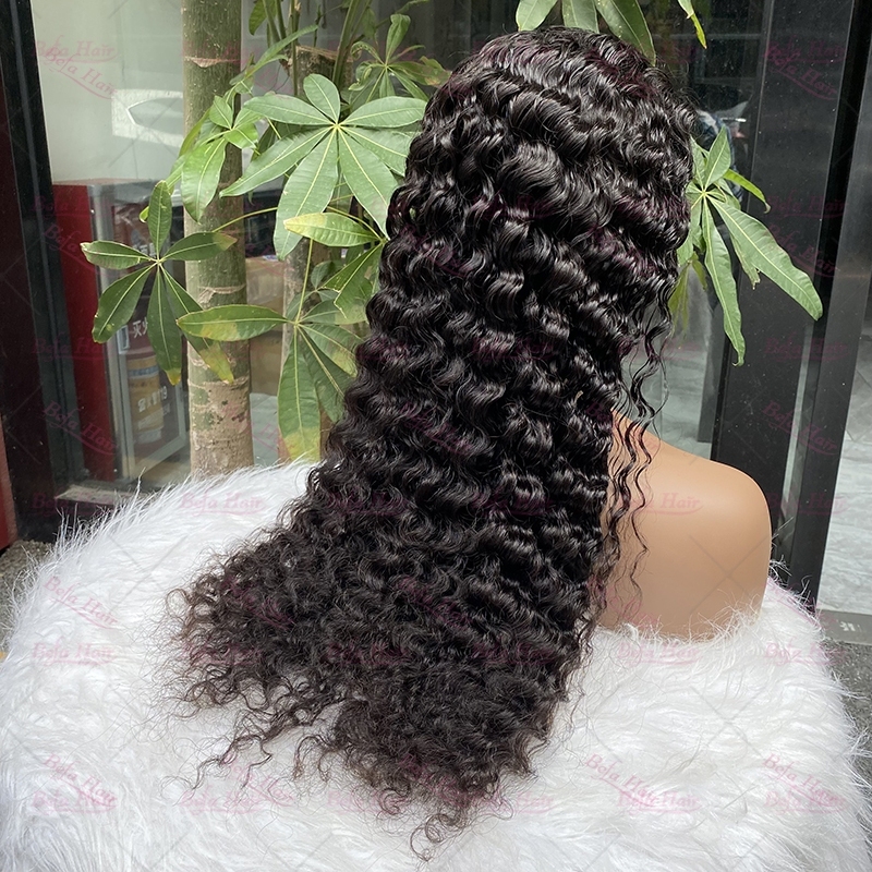 Wholesale V Part Human Hair Wigs Brazilian Virgin Water Wave 200% Density Pre Plucked Glueless Middle Part Wig