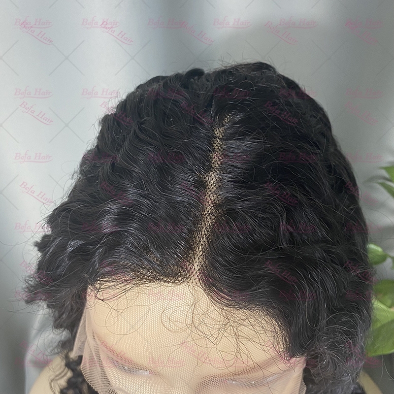 Wholesale T Part Deep Wave Lace Frontal Short Cut Wig Human Hair Bob Wig 150% Density Wigs(BOB03)