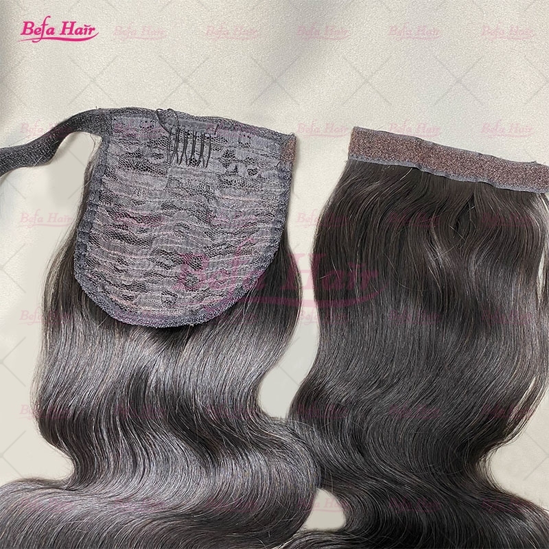 Wholesale Natural Long Straight Wrap Around High Sleek Ponytail With Natural Hair Clip Ponytail