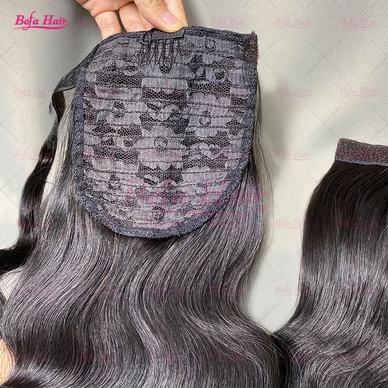 Wholesale Natural Long Straight Wrap Around High Sleek Ponytail With Natural Hair Clip Ponytail