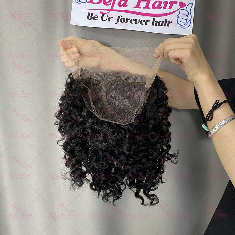 Wholesale T Part Deep Curly Human Hair Lace Front Wigs 200% Density Pre Plucked Lace Frontal with Baby Hair wigs